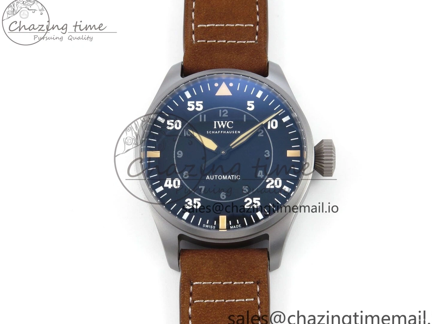 MIROTIME 0225 Big Pilot IW329701 M+F 1:1 Best Edition Black Dial on Brown Leather Strap MY RelaxedFit 7005